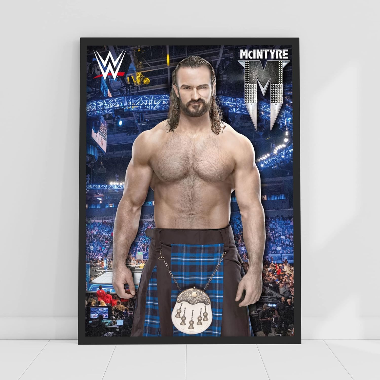 Themed WWE Print - Drew McIntyre Crowd Poster Wrestling Wall Art (A3-29.7cm x 42cm)