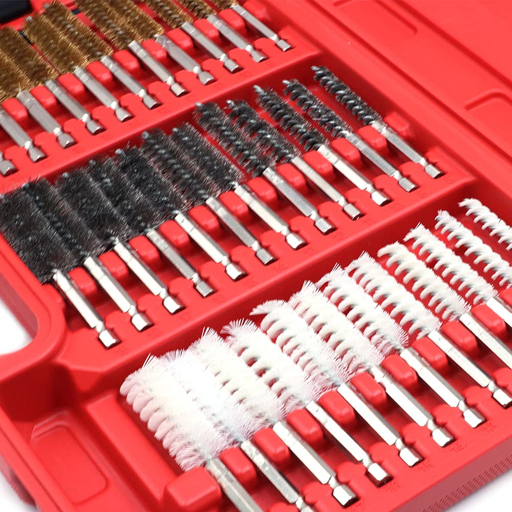 Set di 38 spazzole in Nylon con Manico di prolunga da 0,6 cm, con Gambo Esagonale