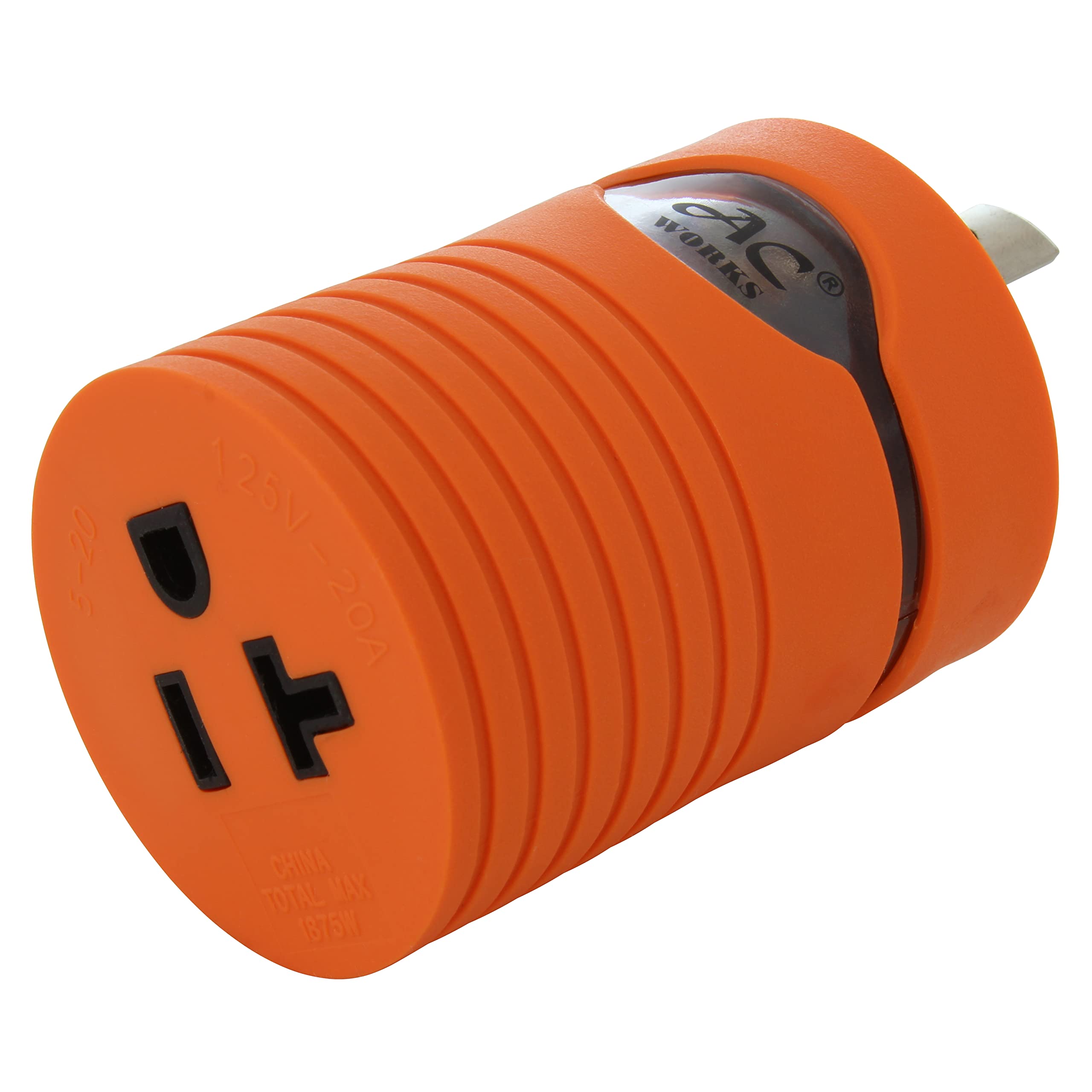 AC WORKS [ADL515520] Locking Adapter NEMA L5-15P 15Amp Locking