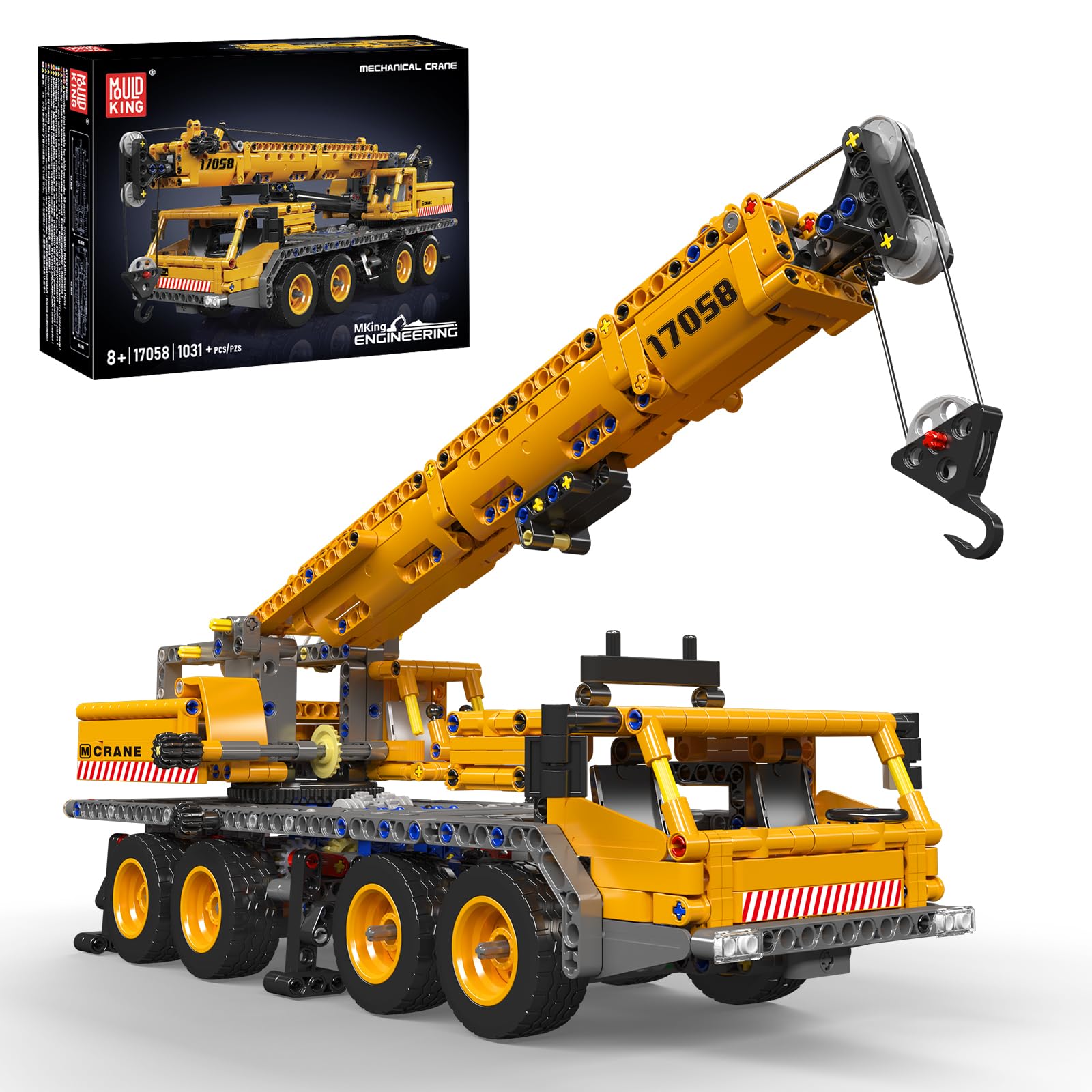 Mould King 17058 Technique Camion Grue Modèle Briques de Construction Version Statique Kit de Construction de Grue Mécanique Blocs de Serrage Jouet Cadeau