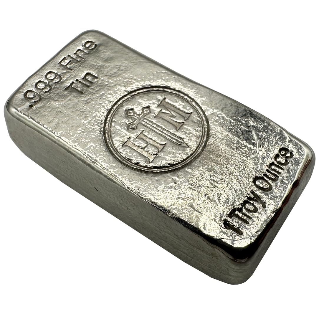 1 Troy Ounce 99.9% Pure Tin Hand Poured Metal Bullion Bar Ingot – Collectible Element for Display, Science Experiments, DIY Casting, Paperweight