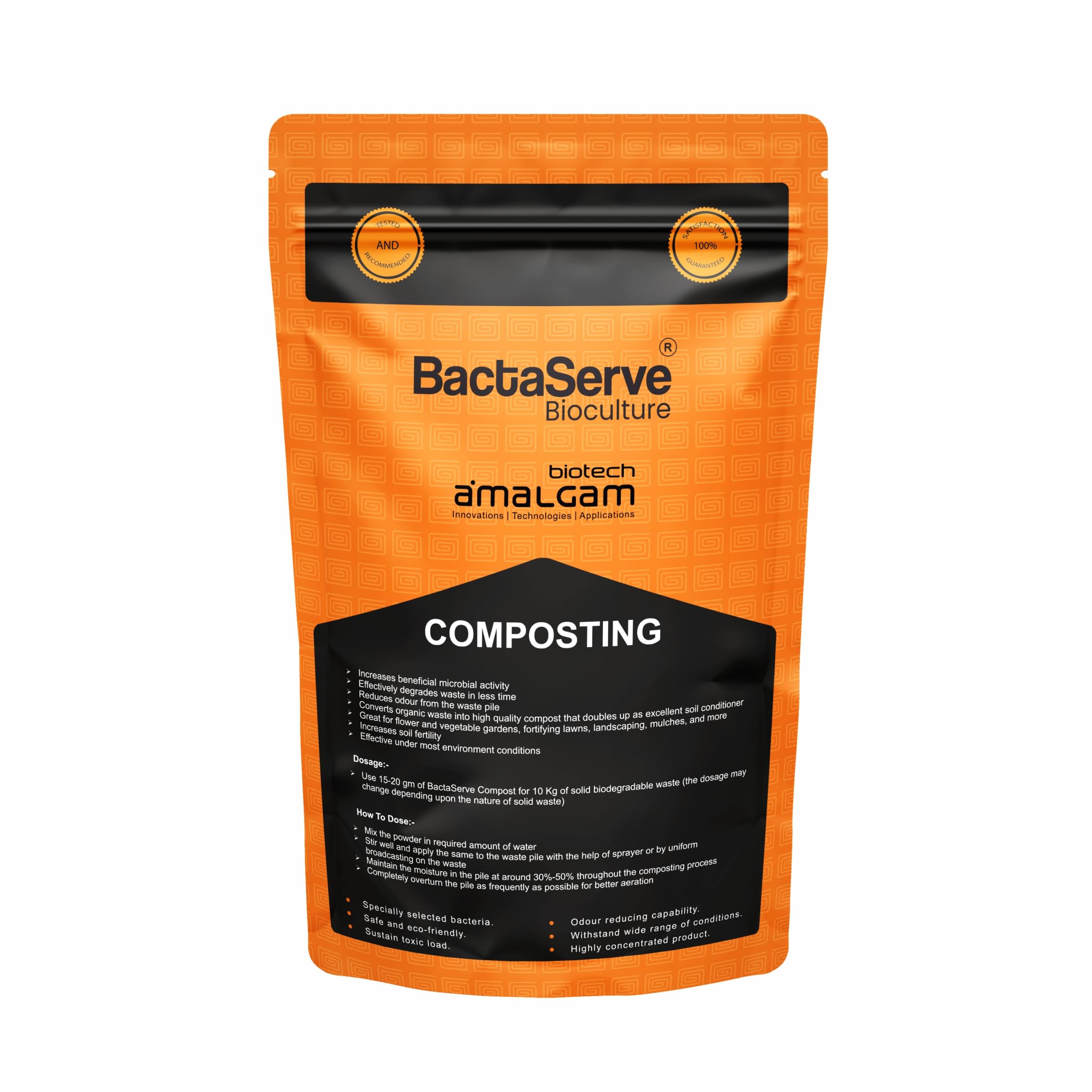 BactaServe - 1kg Composting The Compost Maker Powder : Effortlessly Convert 1 Ton Waste into Rich Compost | Rapid composting | for Kitchen Food Waste, Organic Waste & Municipal Waste-image-44