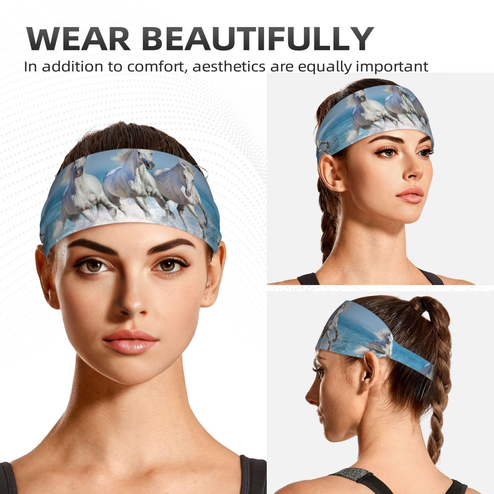 8er-Set Elastische Sport-Haarbänder Für Damen – Weicher Stoff, Schweißabsorbierend, Für Yoga, Fitness & Alltag