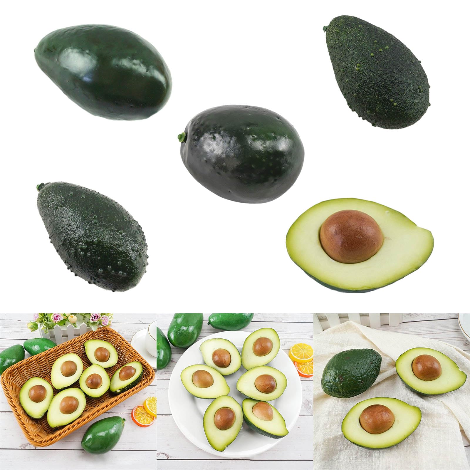 Qsvbeeqj Artificial Avocado Realistic Avocado Artificial Fruit Avocado Simulation Avocado Photography Props for Display