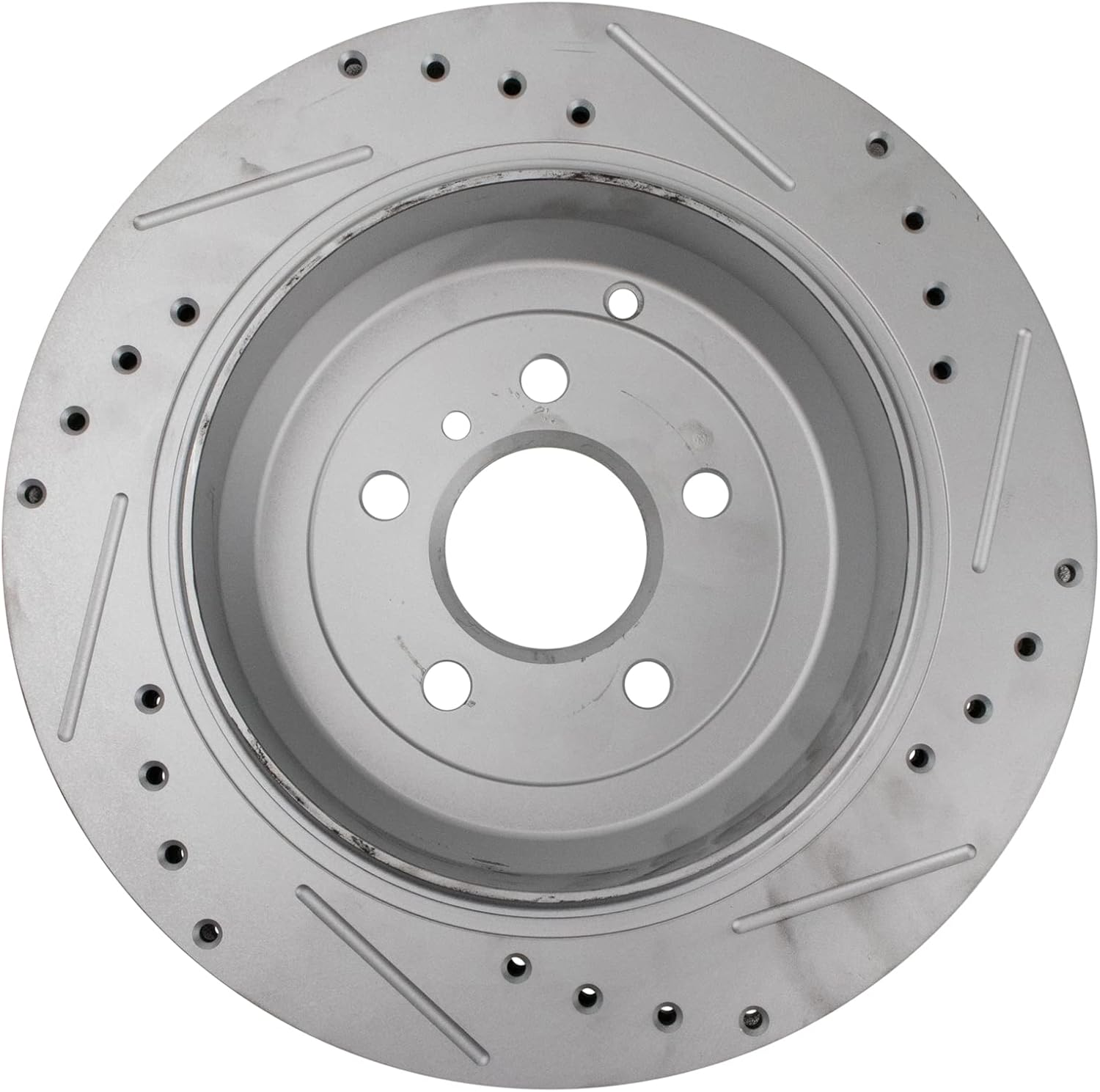 TRQ Performance Rear Brake Rotor Set Coated Drilled Slotted Compatible with 2005-11 Mercedes Benz G55 AMG with 330mm Diameter Rear Rotors with 63mm Overall Height with Vented
