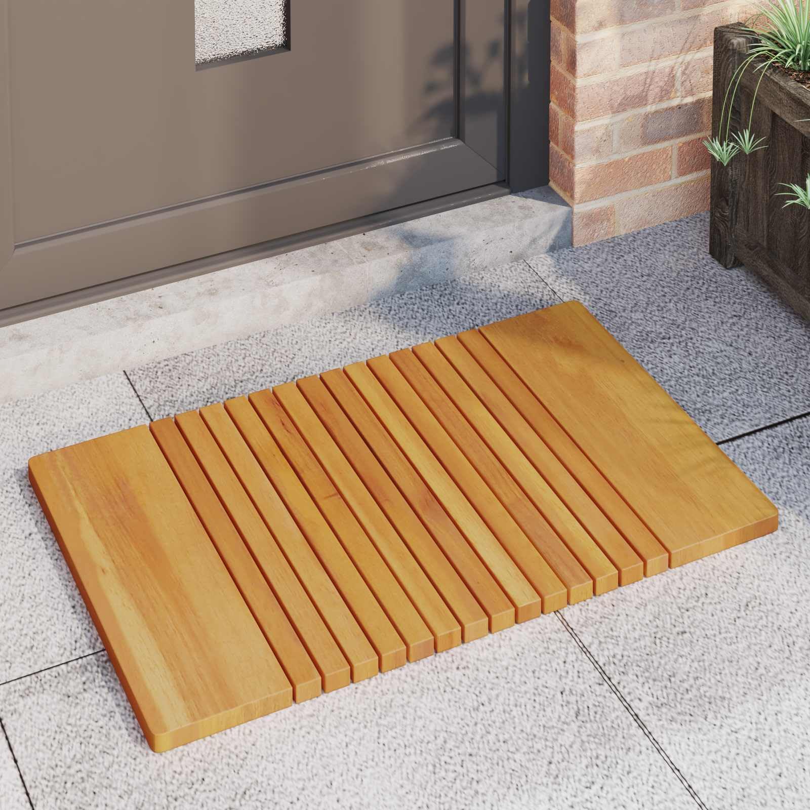Alfombra de baño de madera con superficie engrasada, antideslizante, para baño y ducha, secado rápido, lavable, versátil, color marrón