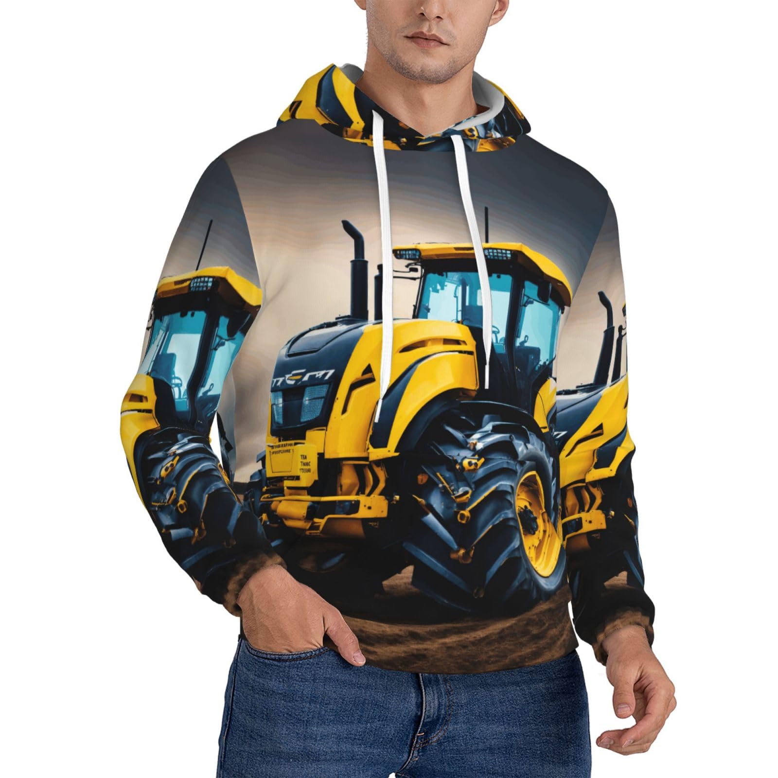 Kfjghhl Company Farm Tractor Mens Hoodie Pullover Fleece Hooded Long Pull Over Sleeve Sweatshirt Valentine Favors Gift Black