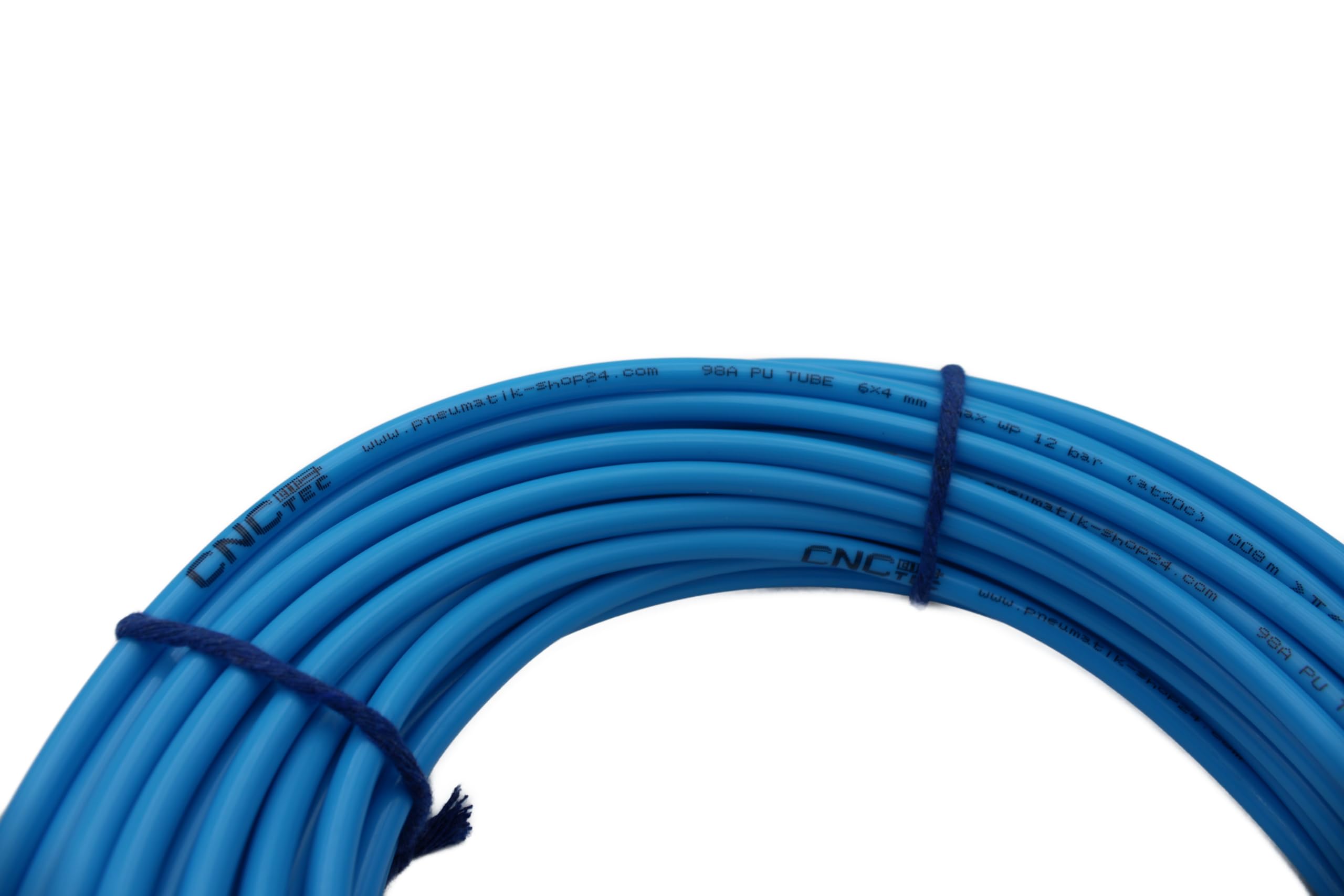 Tuyau pneumatique à air comprimé en polyuréthane 6mm - 5 mètres, 25 mètres, 100 mètres (6 x 4mm - 25 mètres, bleu)
