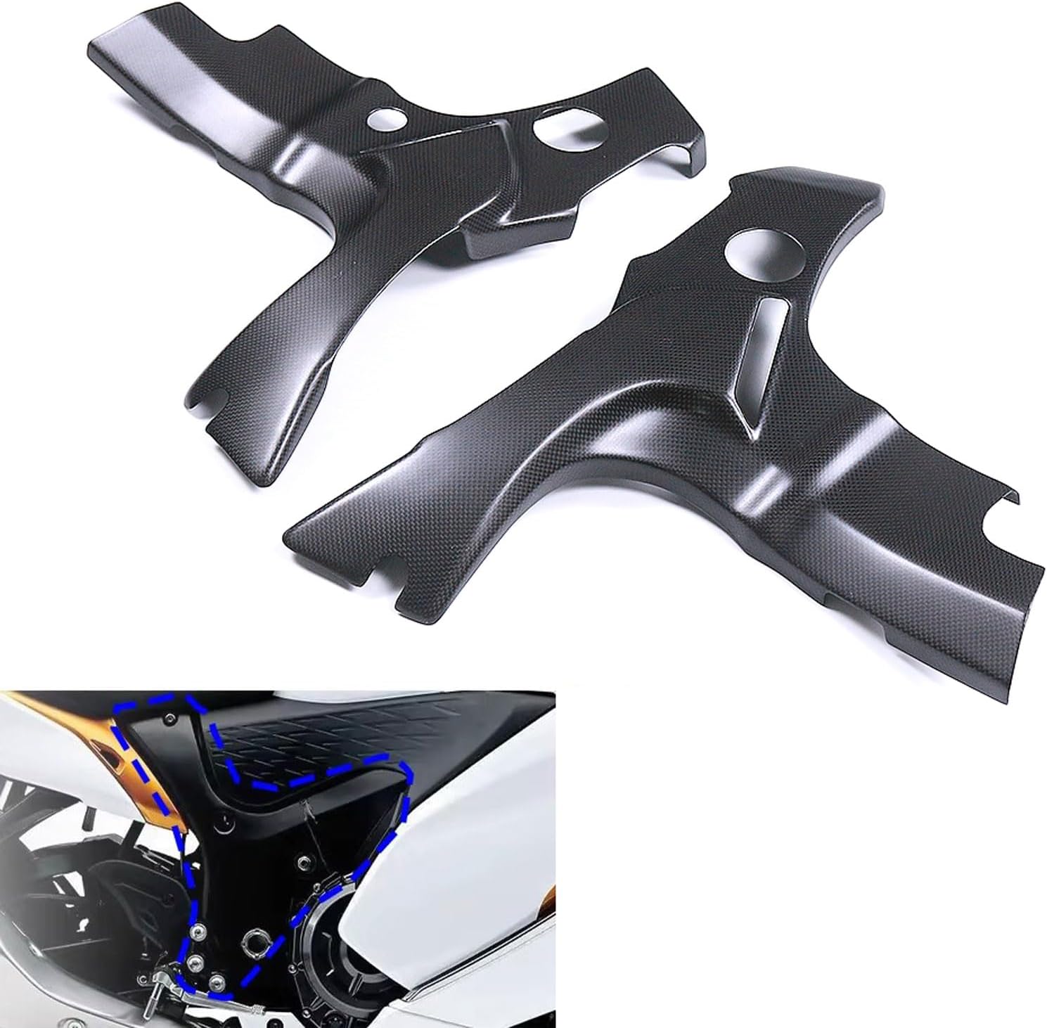Frame Covers For SUZUKI GSX 1300R Hayabusa 2022+ Real Carbon Fiber Frame Covers Protectors Motorcycle Fairing Kits GSX 1300R Hayabusa 2022 2023 2024 2025