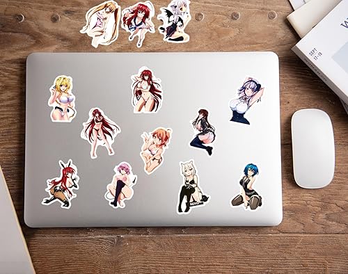 Miniatura 7 de Calcomanías de anime sexy, 200 unidades, calcomanías de chica caliente para adultos, calcomanías de vinilo impermeables de belleza para laptop,