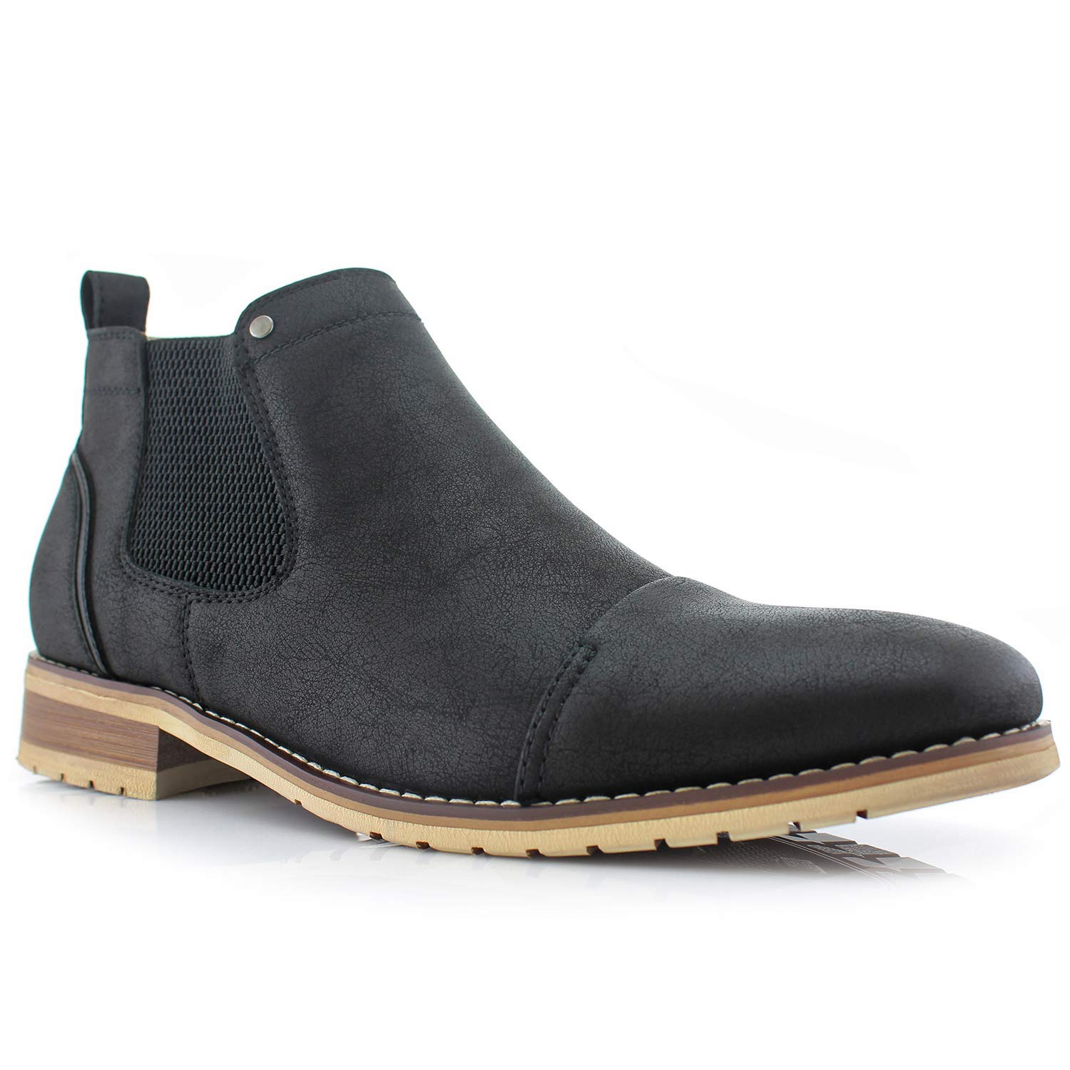 Ferro Aldo Men's Chelsea Boots | Pull-On Ankle Boot in Plain Toe, Cap Toe & Wingtip Brogue Styles | For Casual, Dress, Work & Formal Events