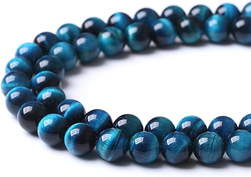 Miniatura 2 de Cuentas redondas sueltas de ojo de tigre de zafiro de 0.472 in, cuentas de gemas naturales, cuentas de piedra energética de cristal para hacer