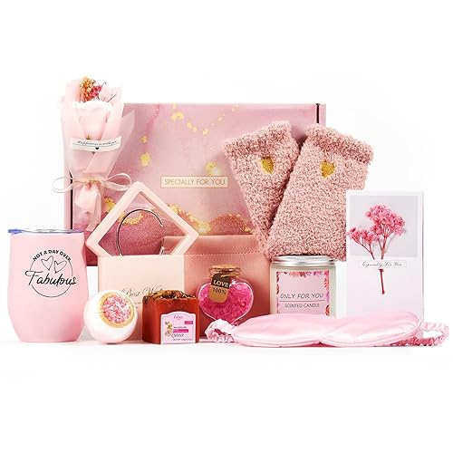 Juego de regalo de cumpleaños para mejor amiga, cesta de cumpleaños para mejor amiga, regalos de cumpleaños para mujeres, juego de cesta de regalo