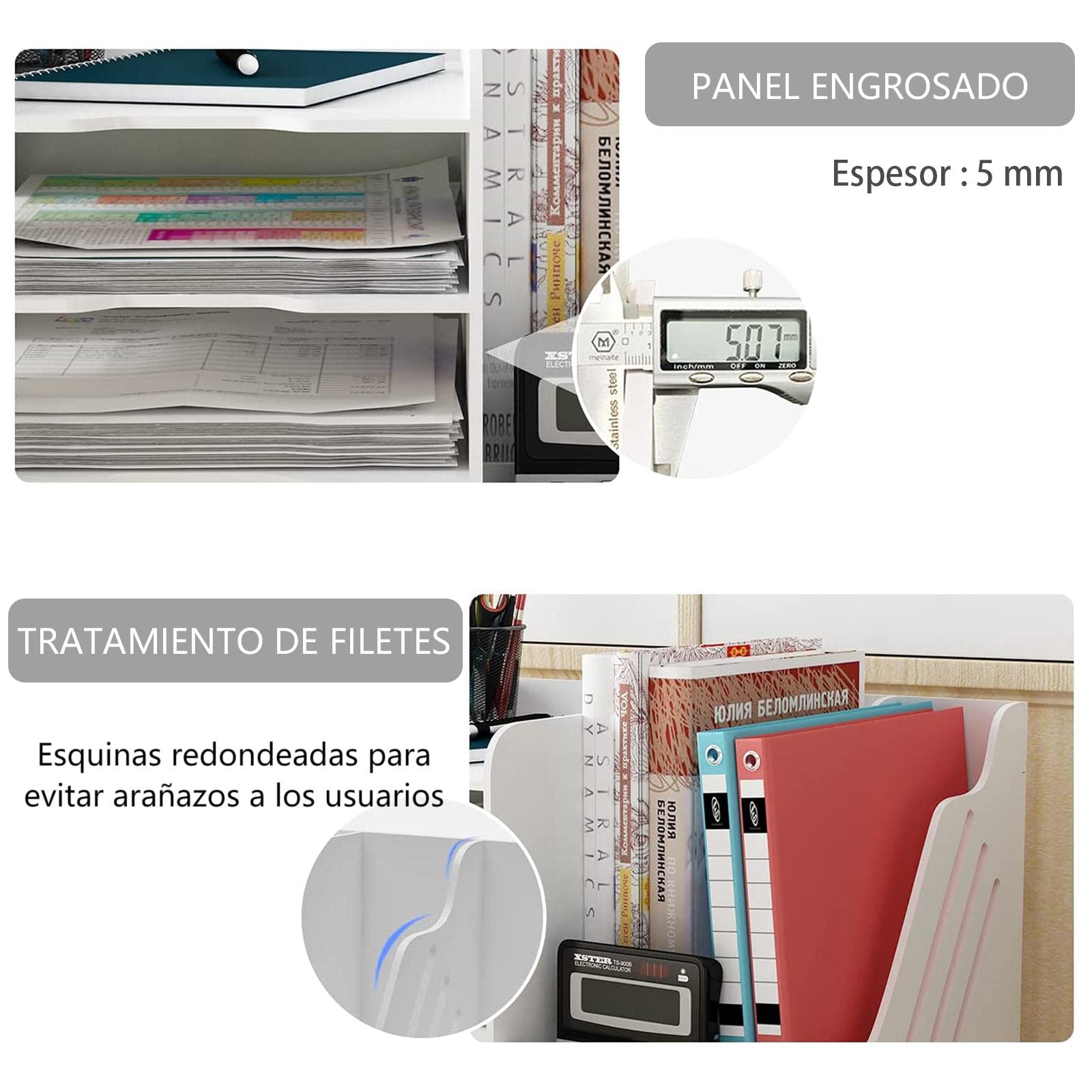 PUNCIA Archivador de Documentos A4 PVC Bandeja de Papel Escritorio Organizador de Archivos Almacenamiento Oficina