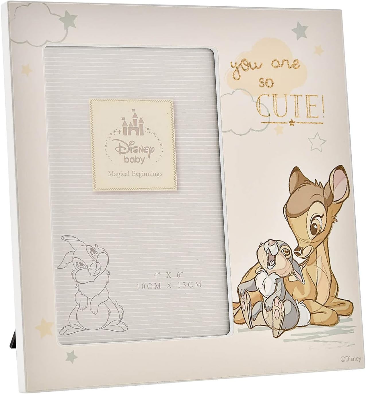 Happy Homewares Magical Beginnings You are So Cute Bambi 4" x 6" Photo Frame - Perfect for Children, New-Born Baby or Baby Shower - Officially Licensed