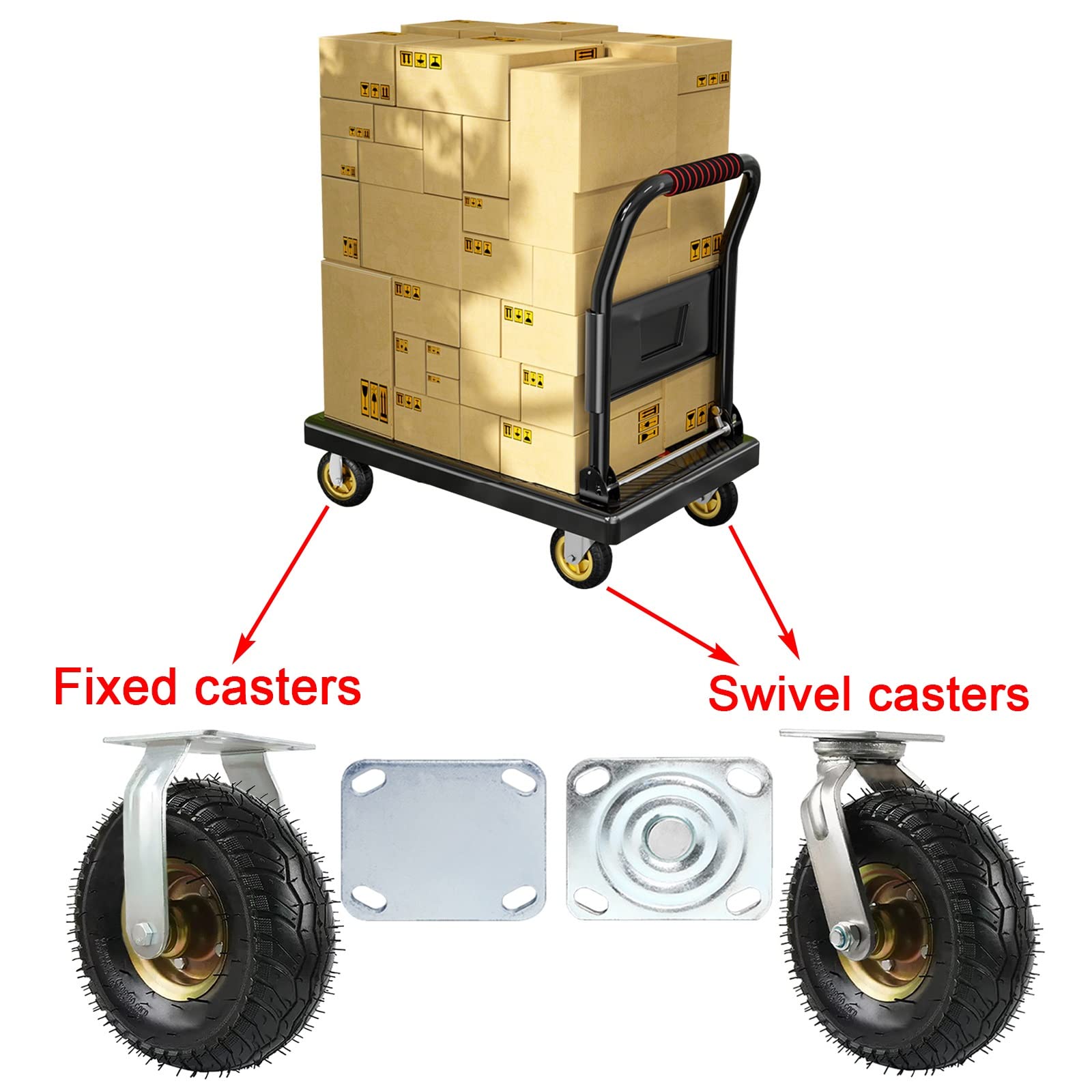 Kit De 4 Roues Pour Chariot Médical - Caoutchouc Silencieux, Tailles Disponibles