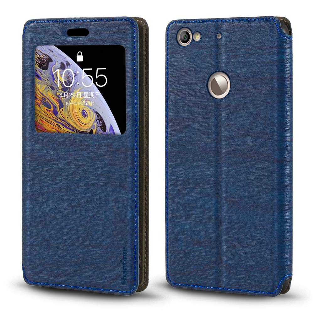 ShantimeLetv LeEco Le 1S X500 X501 Case, Wood Grain Leather Case with Card Holder and Window, Magnetic Flip Cover for Letv LeEco Le 1S X500 X501