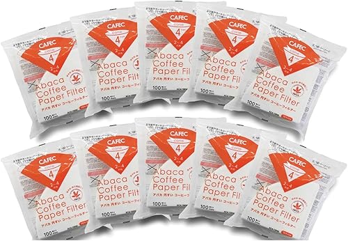 CAFEC 100 paquetes de 100 filtros desechables de café con forma de cono V60 02 estilo universal de 1 a 4 tazas hechos de pulpa virgen refinada