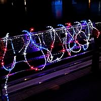 Vista 8 de Cuerda de luces LED impermeables de 50 pies, 360 luces LED de 110 V conectables para interiores y exteriores, para terraza, patio, piscina, camping