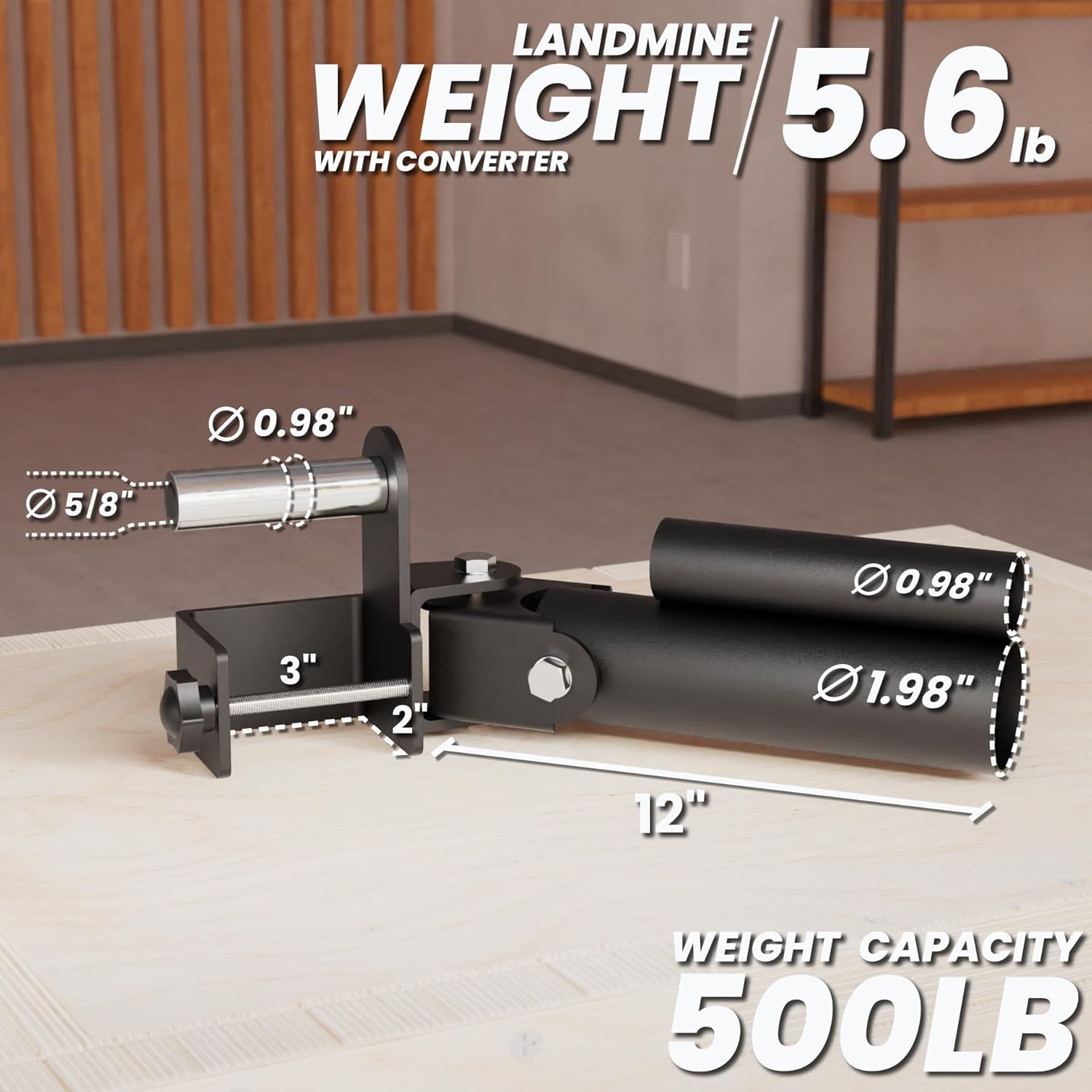 Synergee Landmine Attachment for Power and Squat Racks. Fits 2x2, 2x3, and 3x3 Racks. Rotational Trainer for Presses, Rows, Core & Full-Body Workouts. Works with 1" & 2" Barbells.