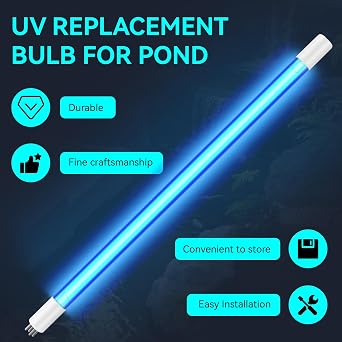 20W UV Replacement Bulb for Pond Clarifier Compatible with Danner PondMaster 12972, 02920, UV Light Bulbs for Medium Ponds Up to 3000 Gallons