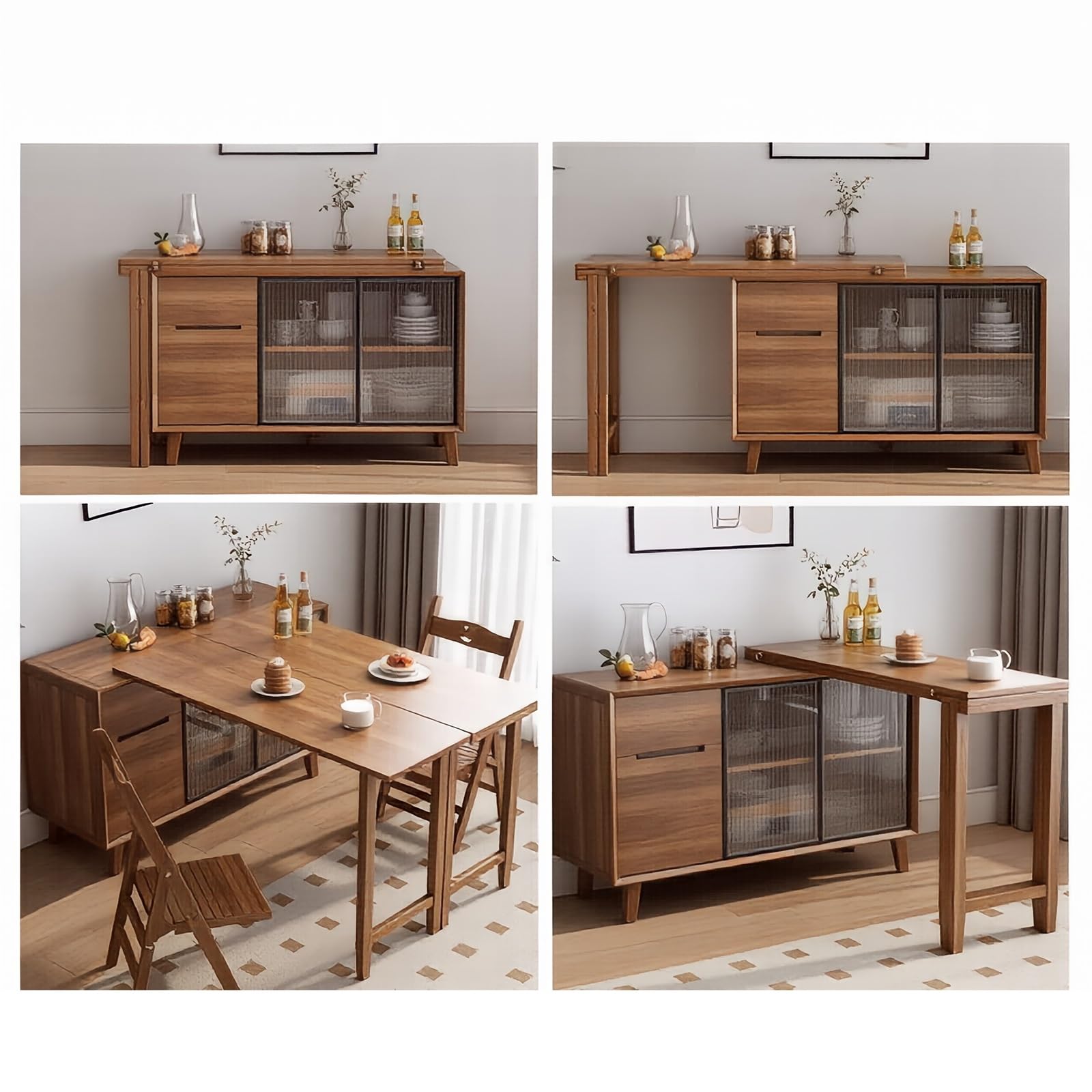 Zf9tBw5sH Unité d'îlot de Cuisine Buffet de Bureau îlot Extensible, Table Buffet Pliable, Meuble Convertible