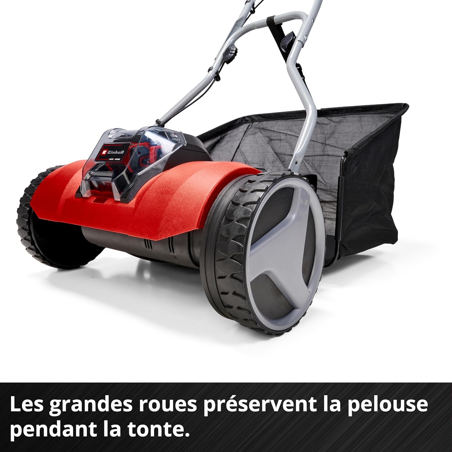Einhell Tondeuse à Gazon Manuelle sans Fil GE-HM 18/38 Li - Solo Power X-Change (18V, axe de Coupe sur roulement à Billes avec 5 Lames) Livré sans Batterie ni Chargeur