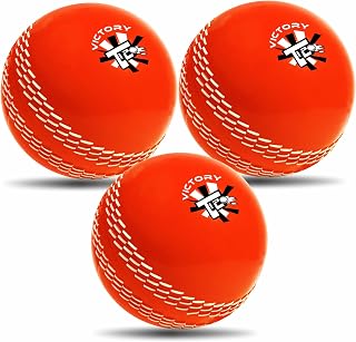 Victory T-20 Synthetic Cricket Ball for Tournament and Street Match - Wind Ball (Orange)