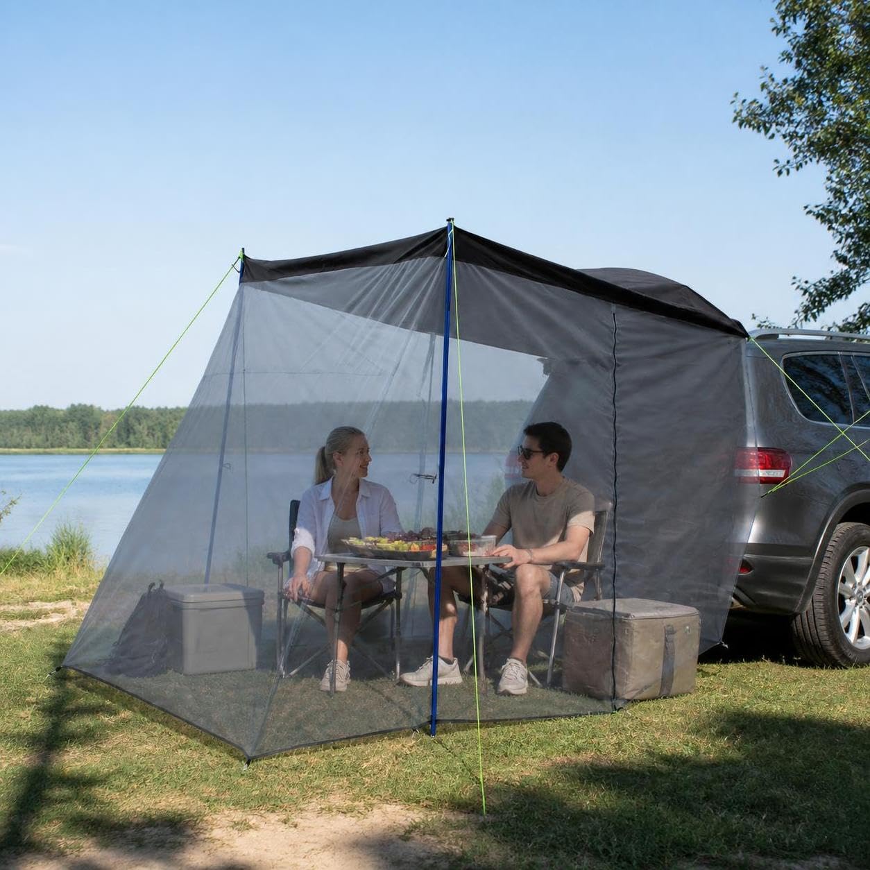 Auto Heckzelt Wasserdicht Moskitonetz, Beige, Beige