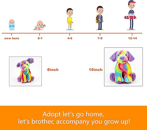 Miniatura 5 de Peluche de peluche para perros de 16.0in, suave de labrador de peluche, perro de peluche grande con pelaje colorido, cachorro, perro de peluche, día