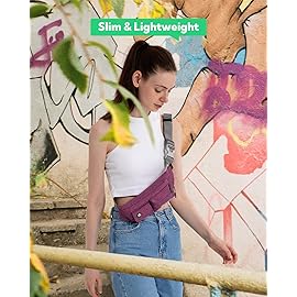 WATERFLY Fanny Pack for Women Men Water Resistant Small Waist Pouch Slim Belt Bag with 4 Pockets for Running Travelling Hiking Walking Lightweight Crossbody Chest Bag Fit All Phones