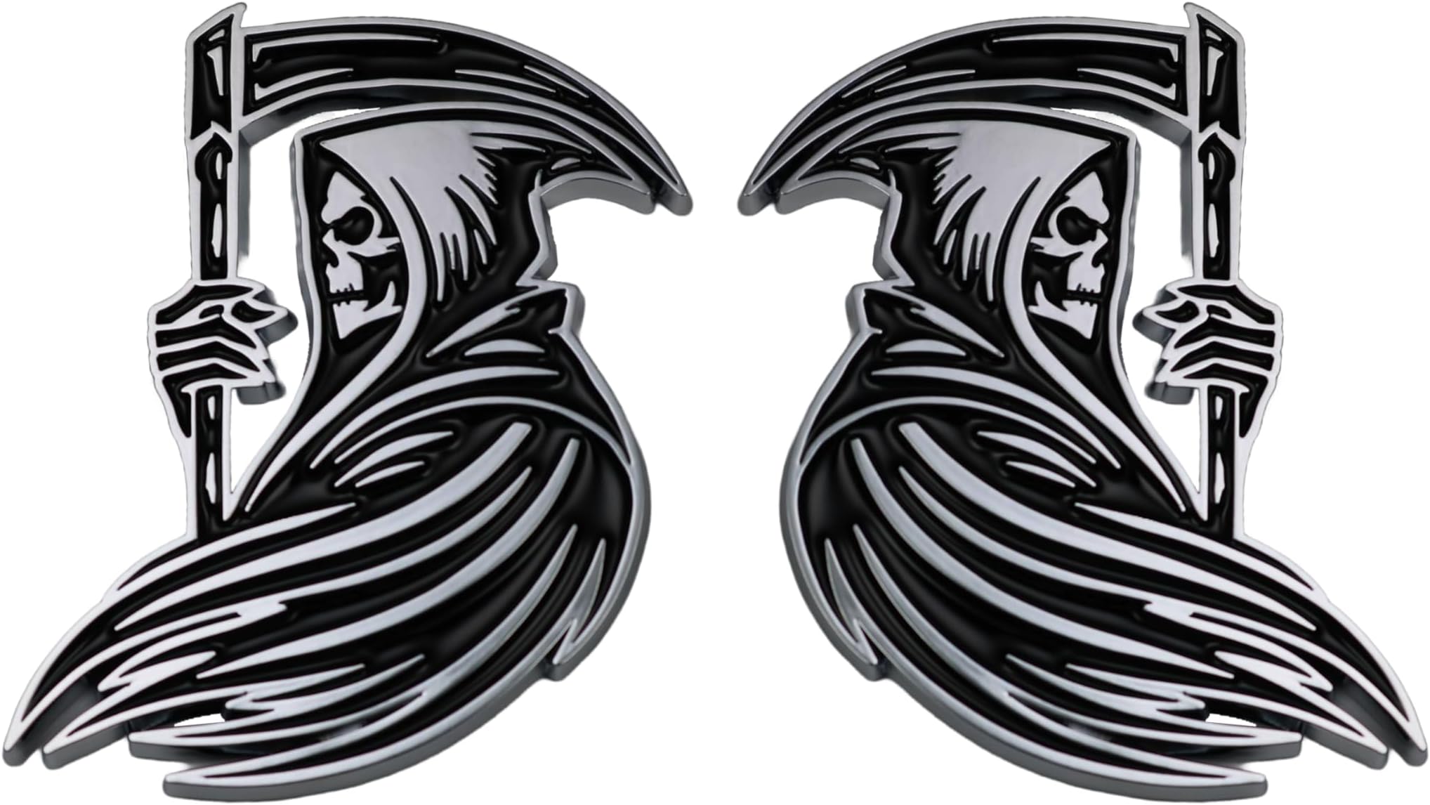 24Designs Reaper Badge Emblem With Mounting Hardware Black - View #2
