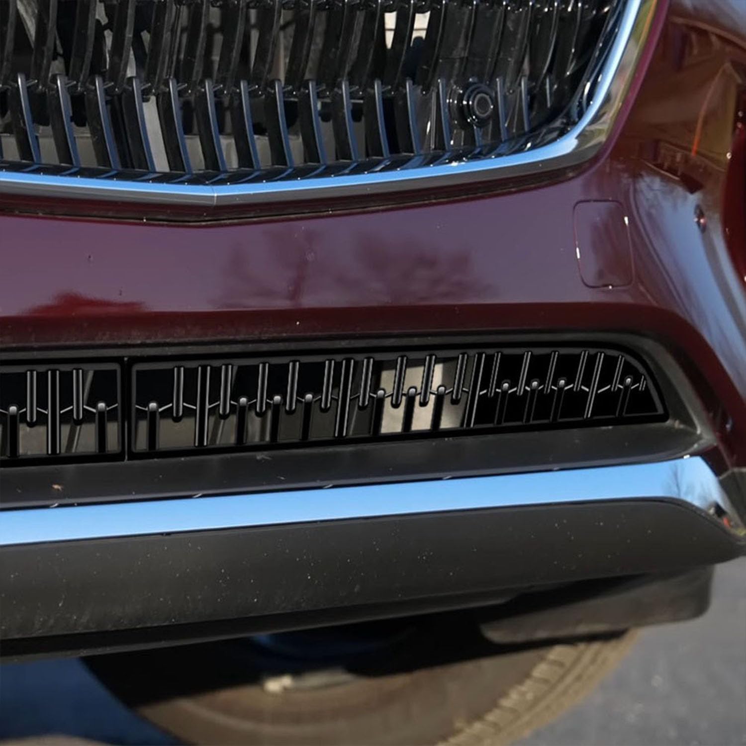 for Mazda CX-90 CX90 2024 2025 Car Exterior Front Bottom Grille Grill Decorative Cover Trim ABS Glossy Black 2pcs