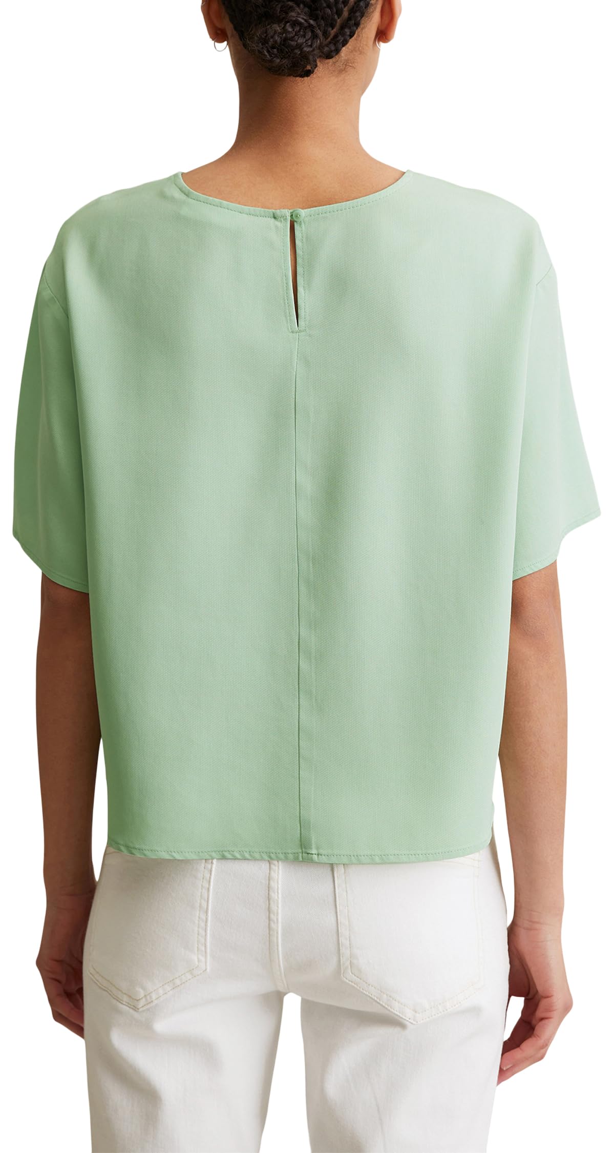 Marc OߴPolo Denim Donna Camicia a maniche corte con scollo rotondo cropped, Verde (Mint Mist), M