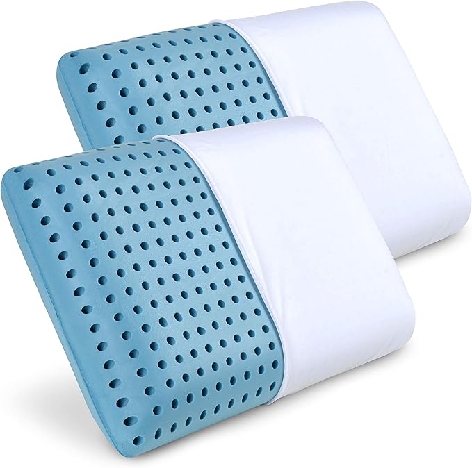 PharMeDoc Cooling Memory Foam Pillow, Pack of 2, Ventilated Blue Galaxy