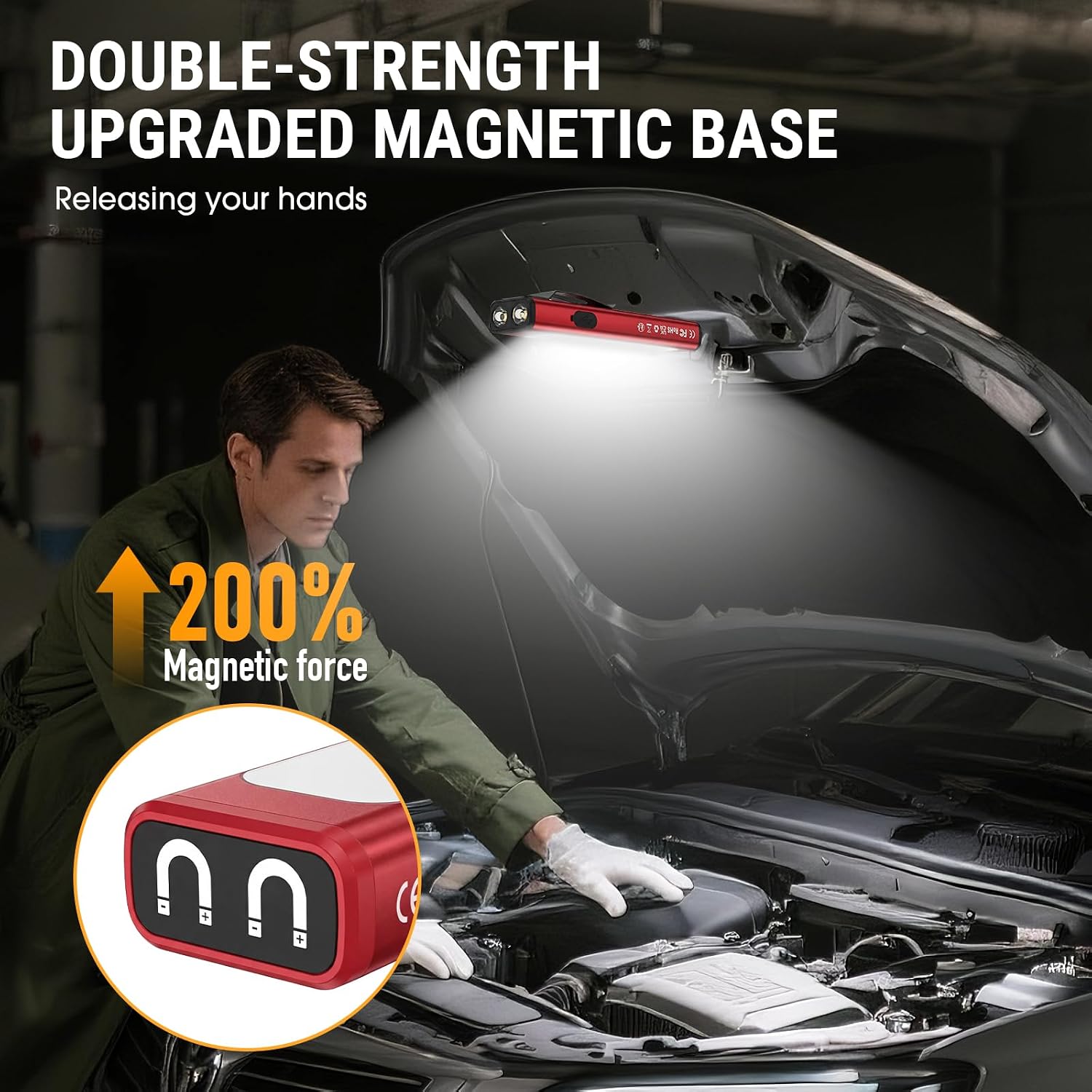 EDC Flat Flashlight Rechargeable, 1200 Lumens USB-C (Red, 2PCS) image 5