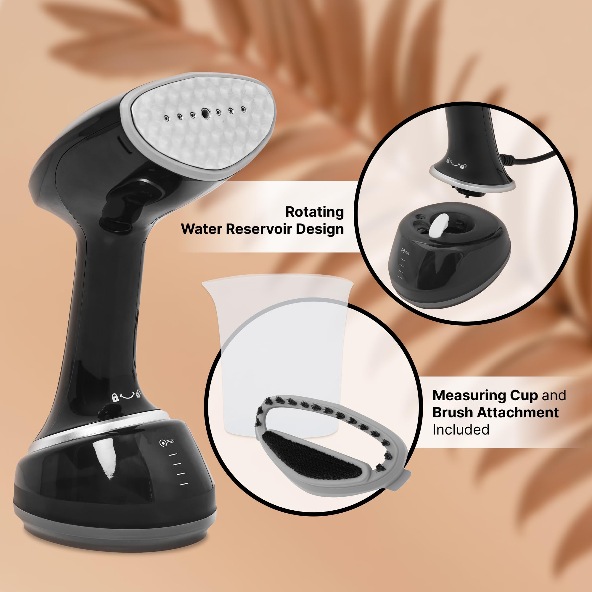 MAGIO Dampfglätter 1700 W - Steamer, Schnelles Aufheizen, 28 g/min Dampf, vertikal & horizontal, Anti-Drip, Auto Shut-off, 350 ml abnehmbarer Tank, kompakt für Zuhause & Reise