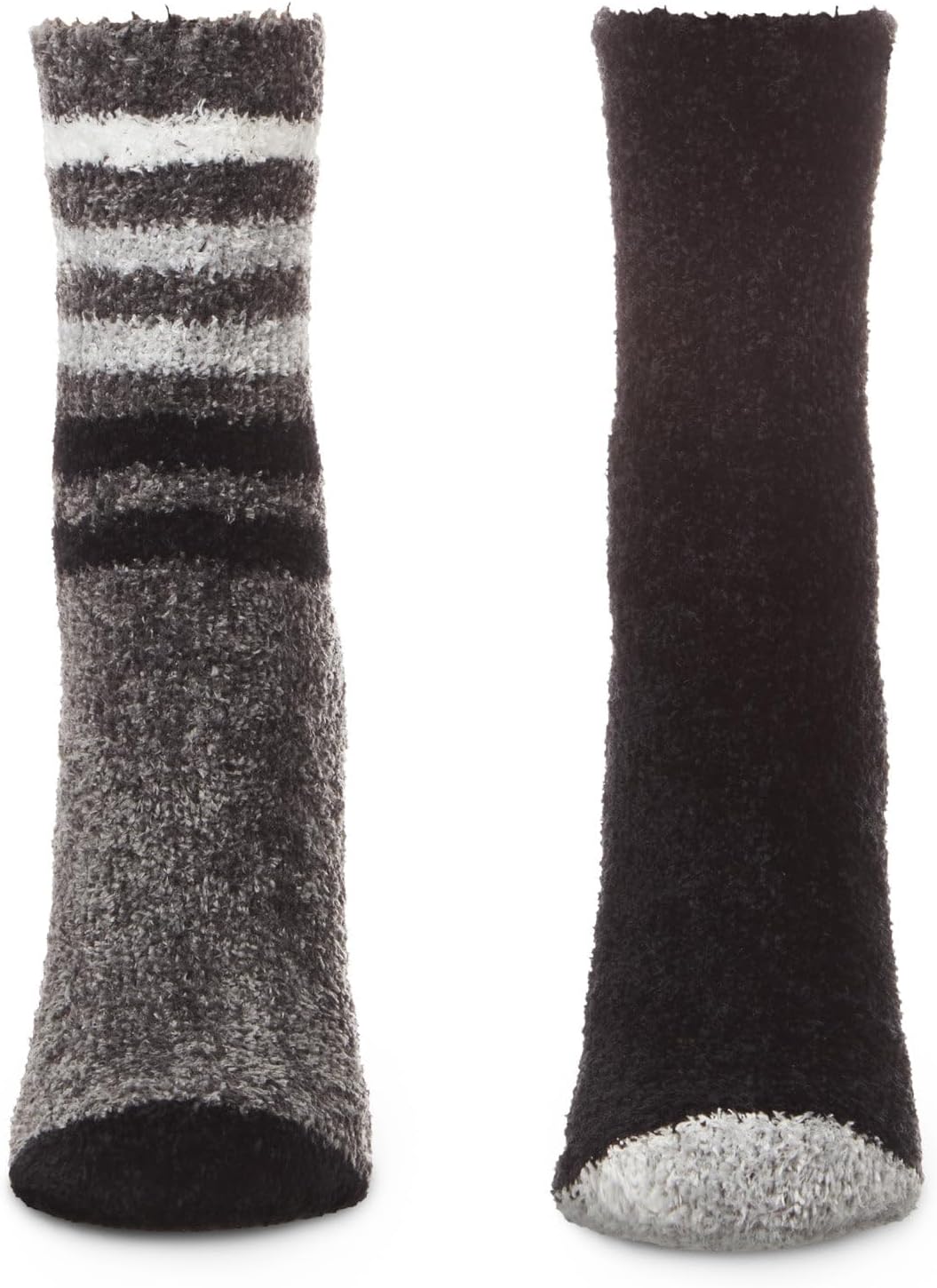 Comfortable Multi-Striped/Solid Chenille Crew Socks 4-Pack by Natori