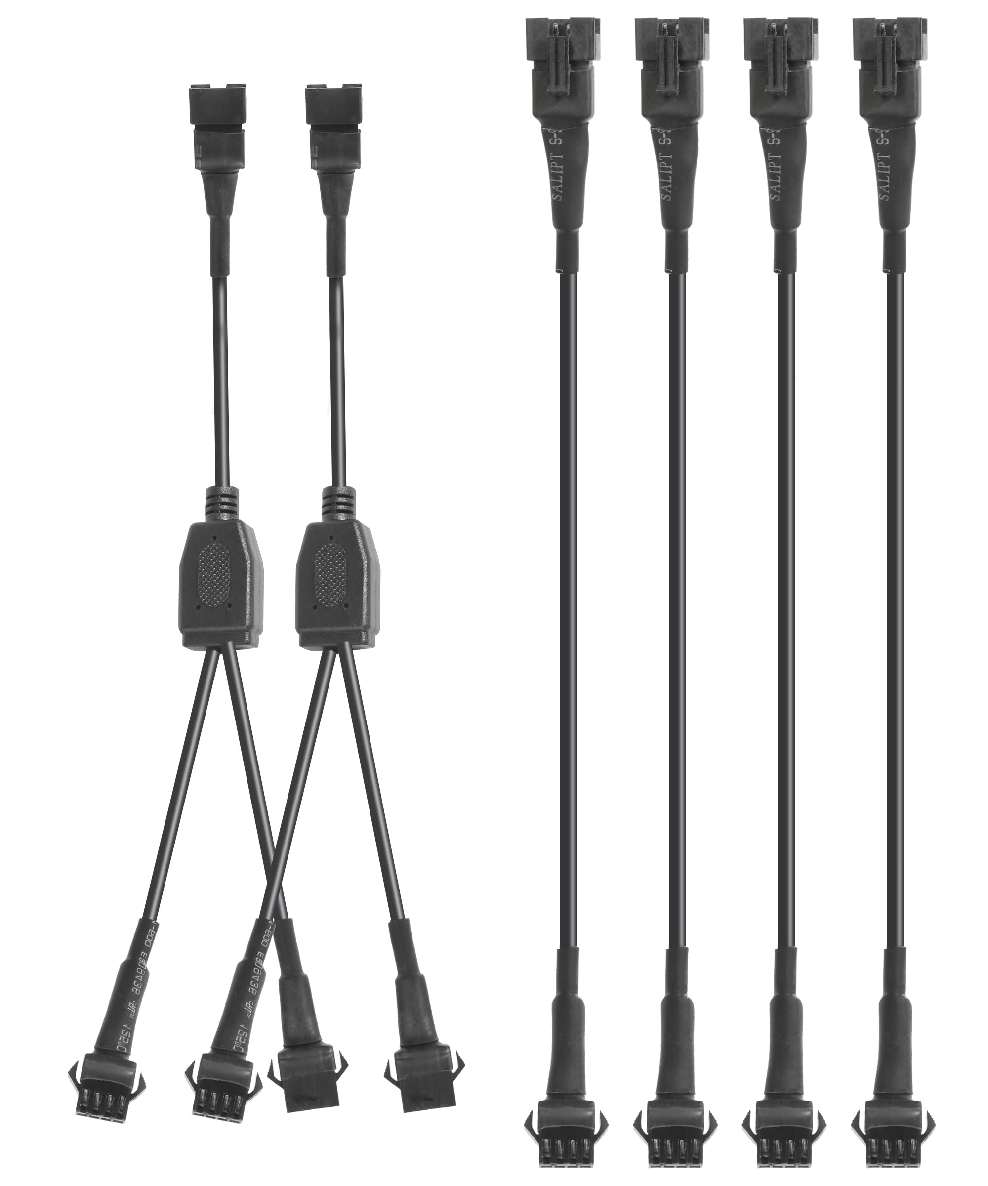 RACOONA 4pcs 39.4" Extension Cords and 2pcs 2-Way Splitters,Car Accessories Rock Light Extension Wire,Neon Underglow Wire Cable Extension Kit,Fit for Car Motorcycle ATV Trikes Golf LED Strip Light