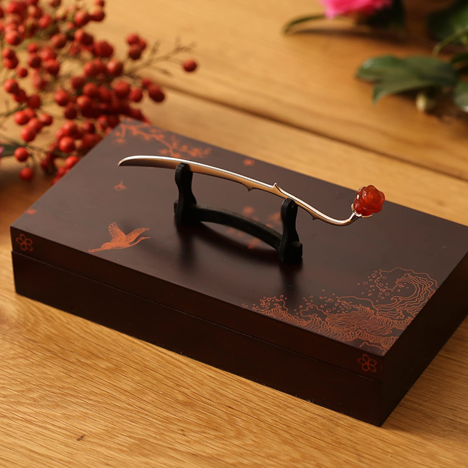 Lesezeichen Sterlingsilber-Rosen-Blumen Lesezeichen Red Agate zu senden Freundin Geburtstag Lesezeichen für Männer Frauen