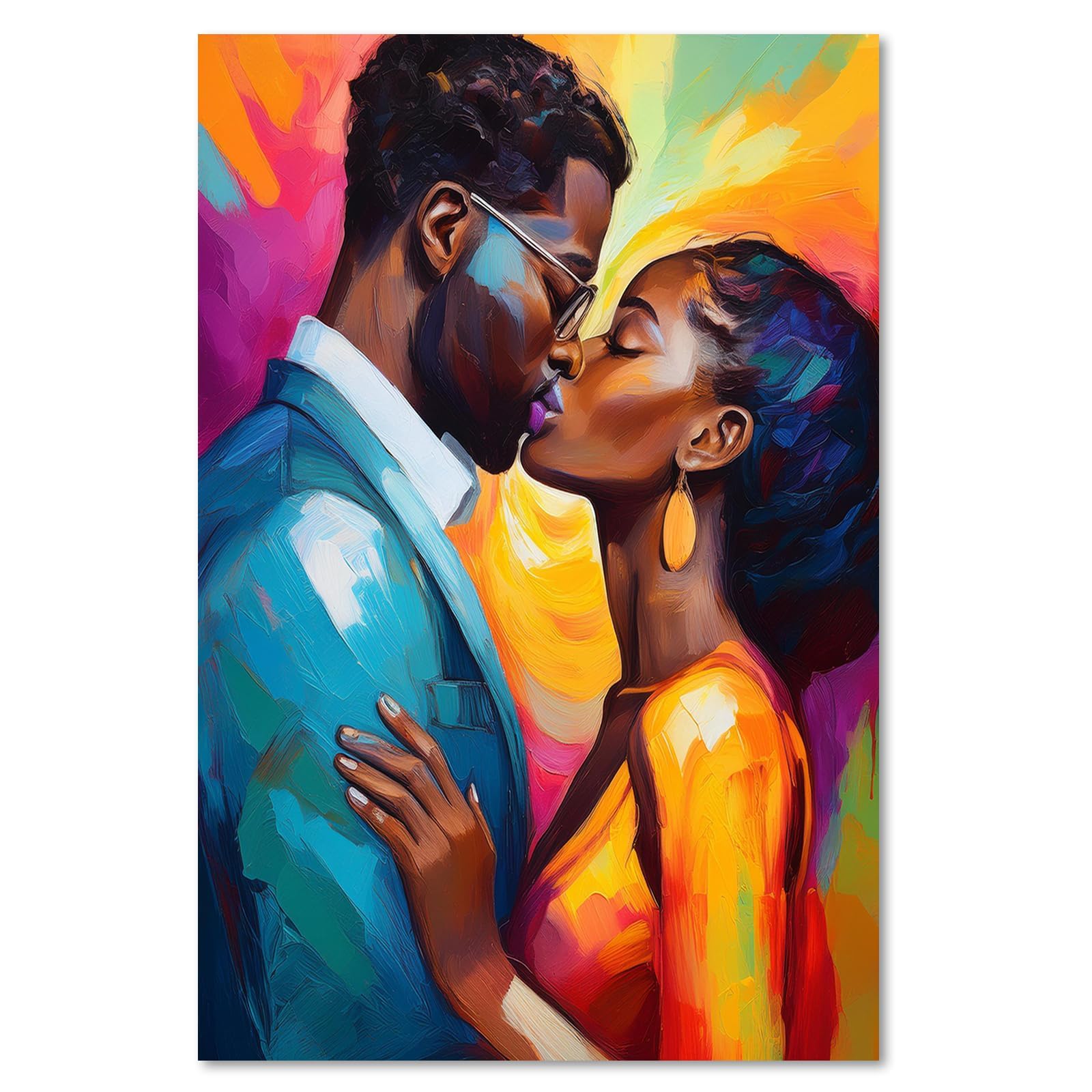 Cuadro africano en lienzo de alta calidad con colores pop art vivos para dormitorio 8