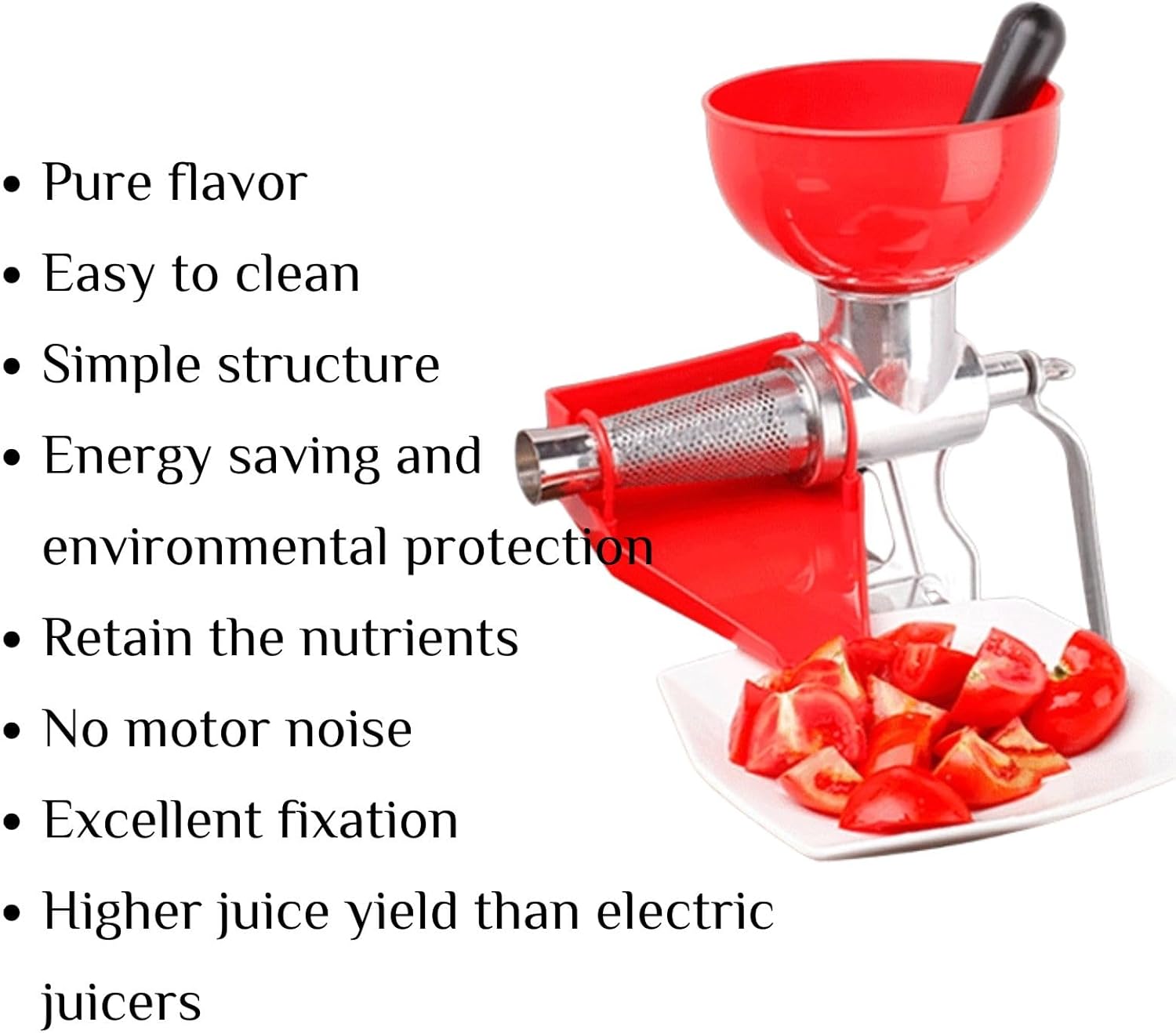 Tomato Strainer, Apple Sauce Maker, Tomato Sauce Maker,1 Gallon Hopper, Homemade Pasta Sauces, Fresh Salsa Potato Puree- Easy to Use