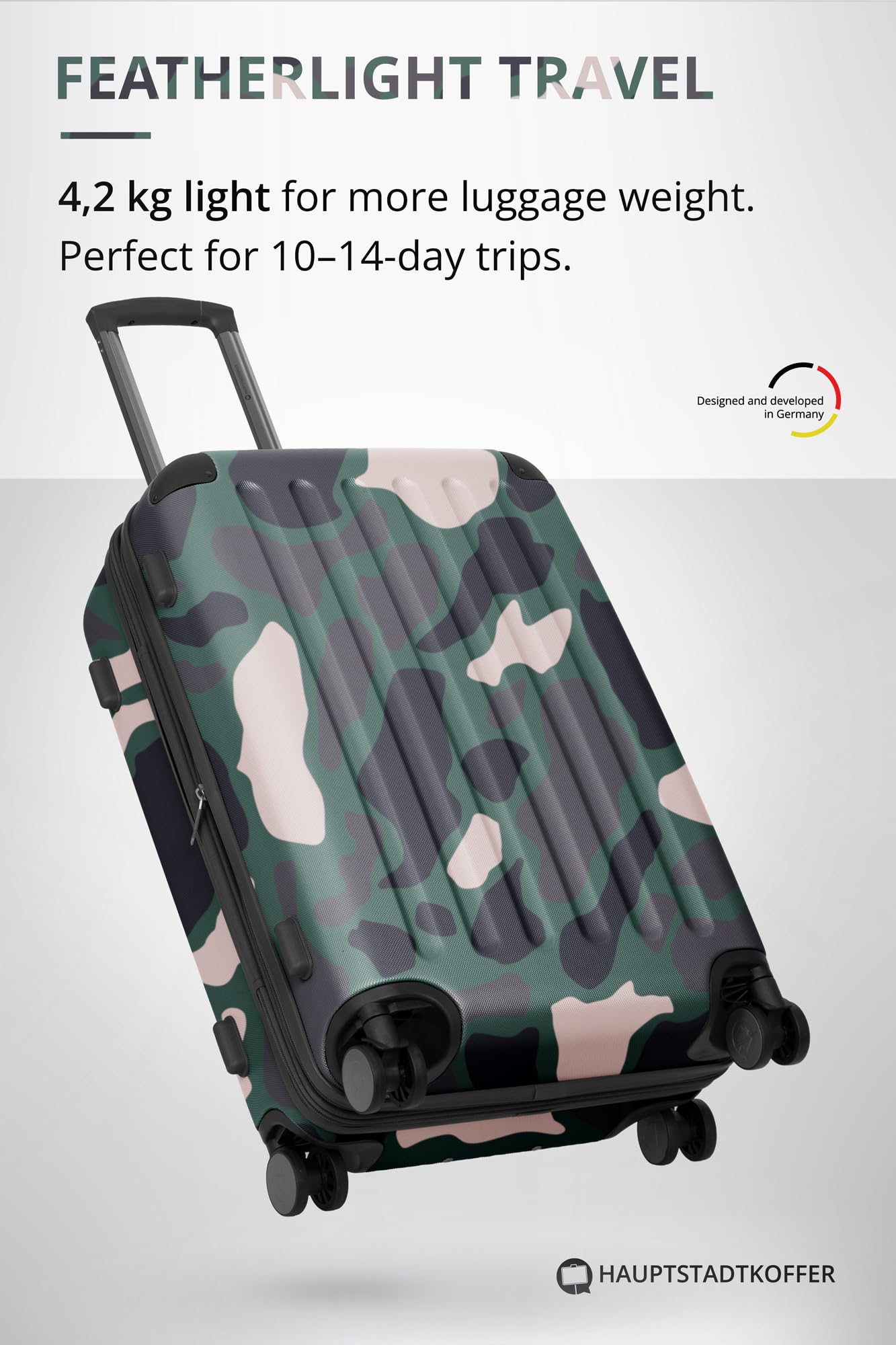 Hauptstadtkoffer Spree – Valise Rigide Taille Moyenne, Serrure TSA, 4 Roues, Trolley, Valise de Voyage, Bagage Extensible, 65 cm, 74 litres, Camouflage - 3