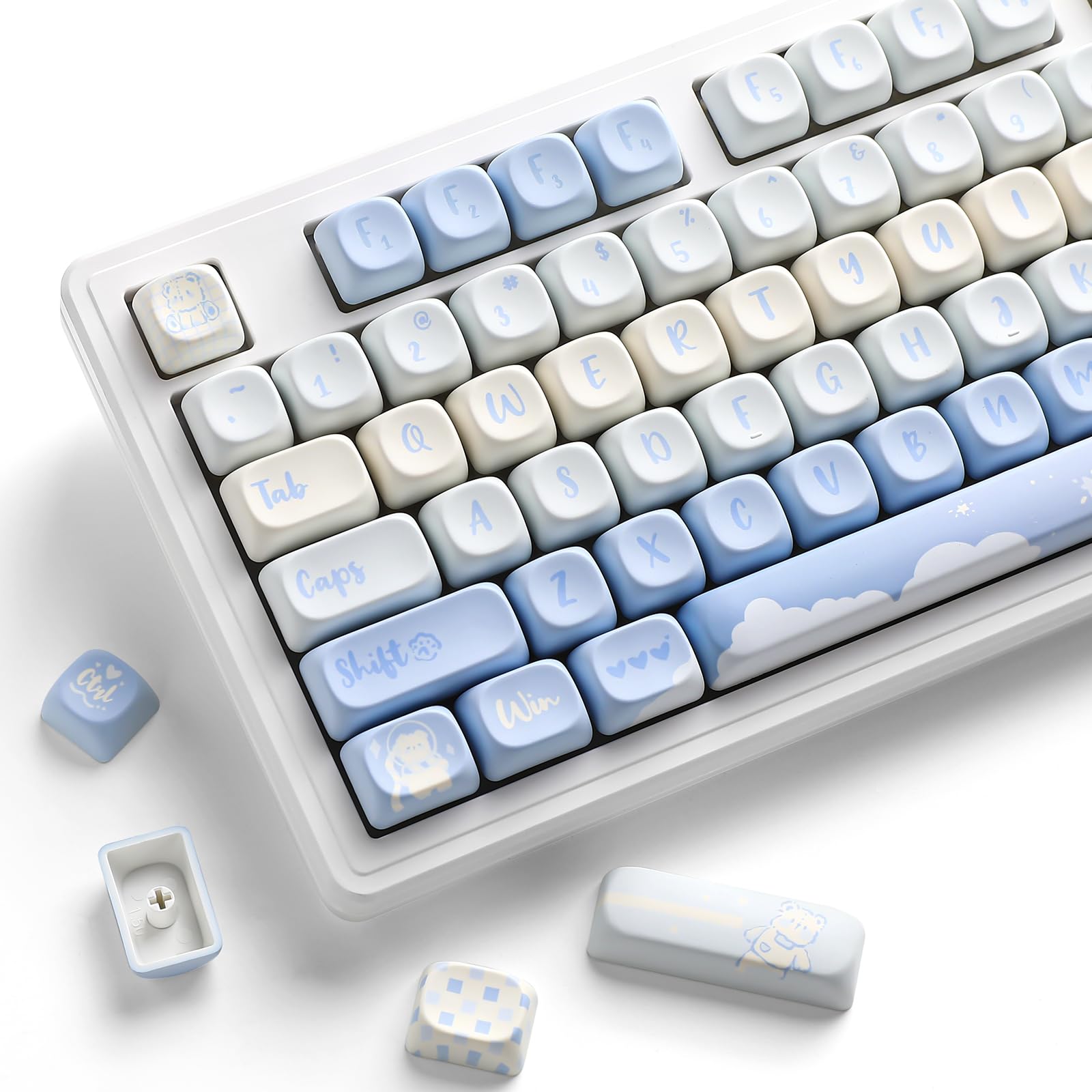 【♡a8nen♡】 Amazon.com: YUNZII 132 Keys MOA Keycaps, Dye-Sublimation PBT
