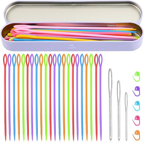 30 agujas de plástico para ojos grandes, agujas de coser de plástico de 5.9 pulgadas5.9in con caja de almacenamiento, agujas de tejido de plástico disponible en Yaxa Colombia