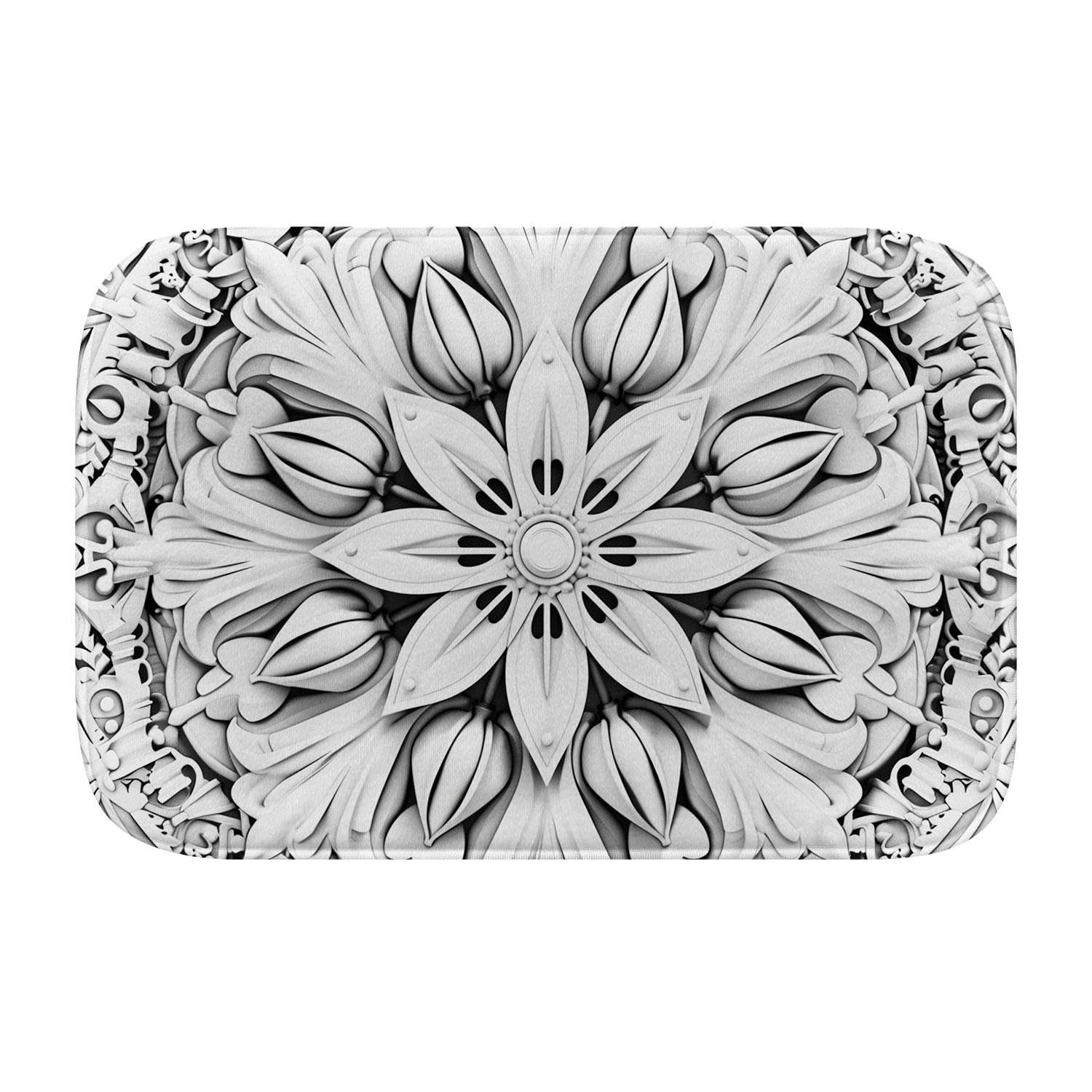 Tapis de bain en mousse à mémoire de forme 3D Fleur lavable taille L