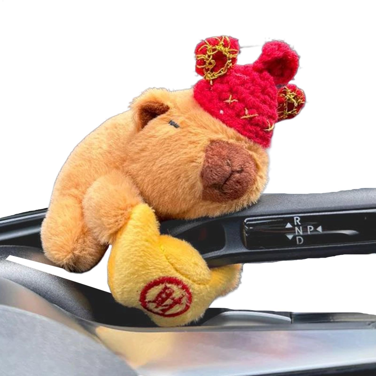 Animale di peluche di capibara, peluche di capibara - Capibara per interni di auto simpatico cartone animato - Peluche animali, divertente bambola di peluche Capibara, decorazioni per cruscotto per am