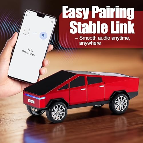 Miniatura 3 de Replica de altavoz Bluetooth de camioneta futurista, modelo inalámbrico portátil con pantalla de visualización, estéreo HD, emparejamiento TWS,