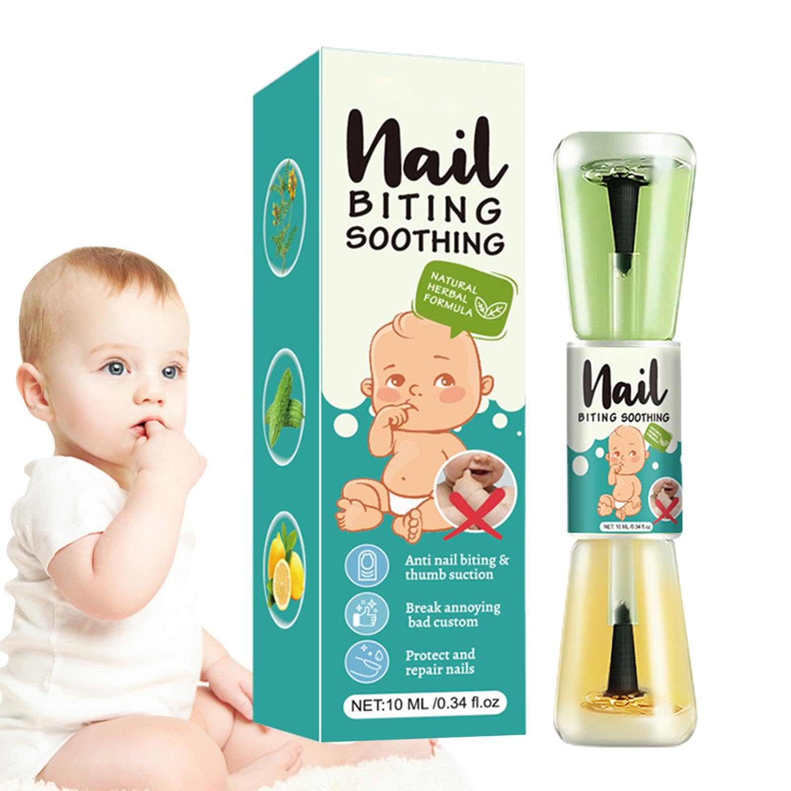 No Bite Nail Polish - 10ml Bitter Tasting Anti-Biting Liquid Nail Polish,Thumb Sucking Stop Nail Care Tool for Teens, Kids, Newborns, and Adults