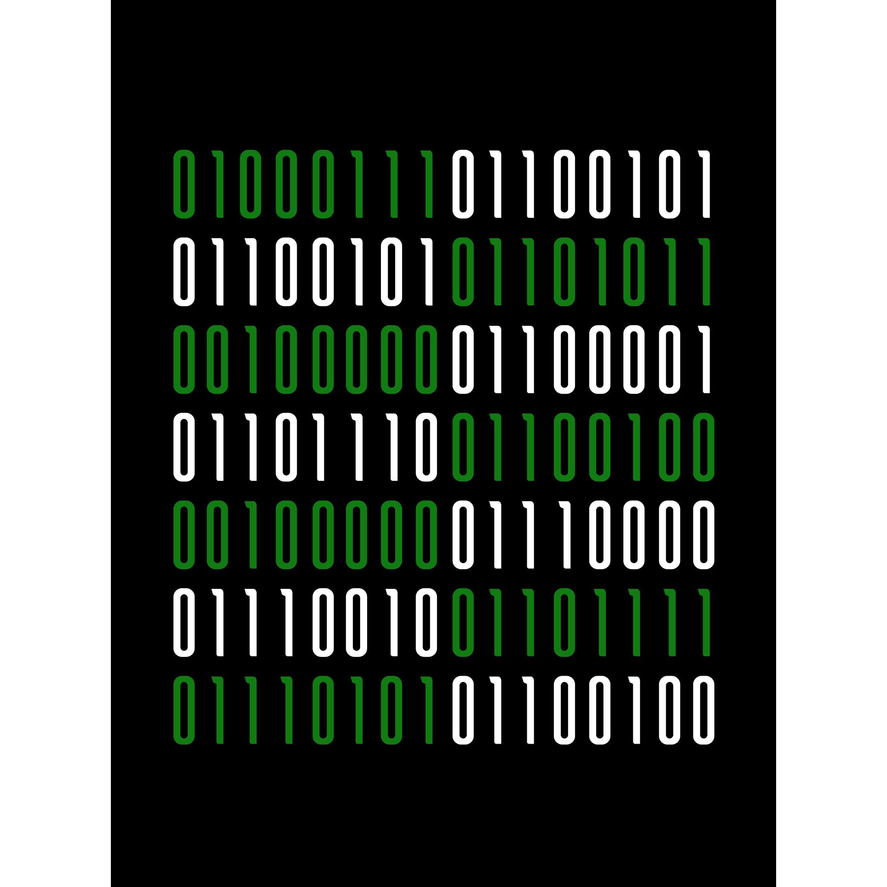 Artery8 Binary Geek and Proud Nerd Humour Quote Premium Wall Art Canvas Print 18X24 Inch